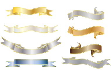 Çeşitli kurdele ve etiketlerin koleksiyonu