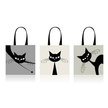 Torbadaki bir kedinin vektör çizimi