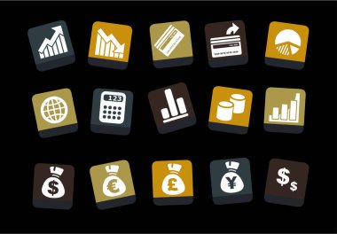 İş simgeleri vektör illüstrasyonu