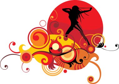 Bir kız dans vektör illüstrasyon