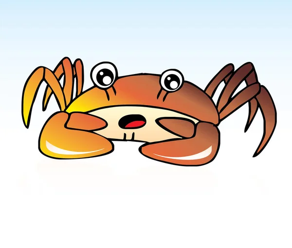 Cartoon Crab White Background — Stock Vector