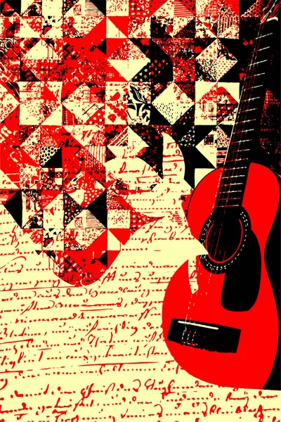 Fond Musique Grunge Fond Vectoriel Avec Symboles Musique Notes Musique — Image vectorielle