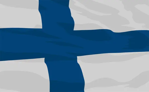 芬兰国旗 带着挥动的格子质感 矢量背景 — 图库矢量图片
