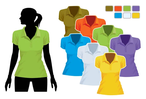 Ilustração Vetorial Camisetas Femininas — Vetor de Stock