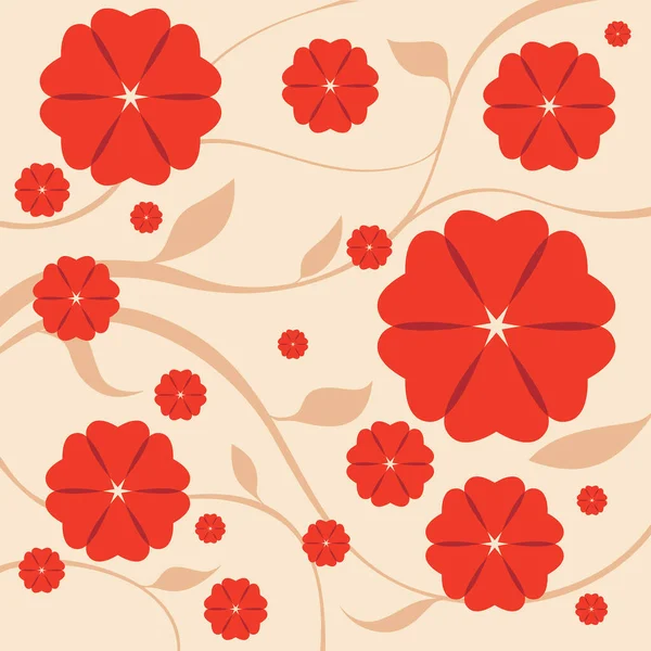 Roter Blumenschmuck Mit Blumen — Stockvektor