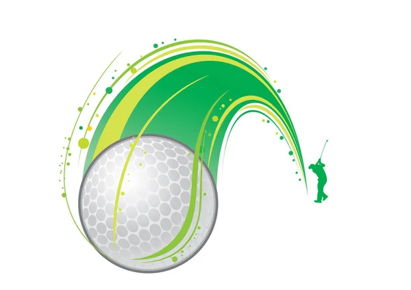 Golf Sport Palla Logo Design — Vettoriale Stock