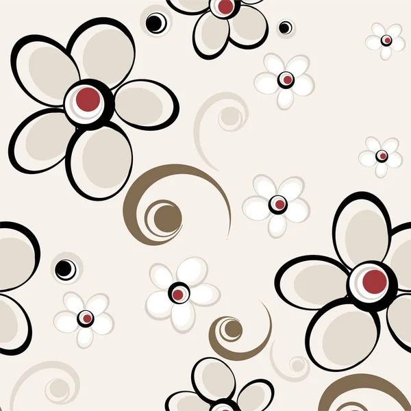 Illustration Vectorielle Fond Floral Sans Couture — Image vectorielle