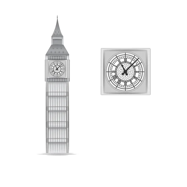 Projekt Wektorowy Londyńskiego Ben Sign Kolekcja Symboli Wektorów Londyńskich Angielskich — Wektor stockowy