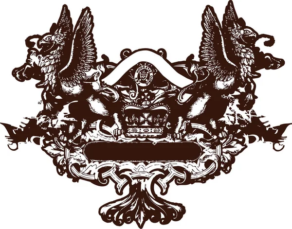 王冠のある鷲のベクターイラスト — ストックベクタ