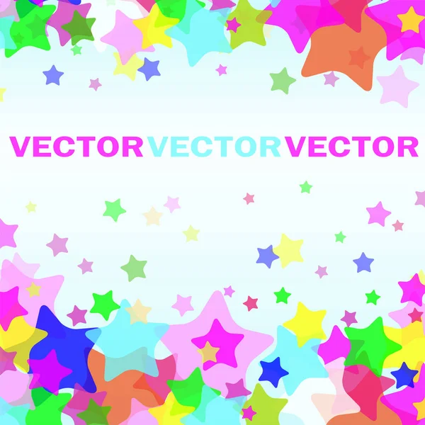 Fond Coloré Étoile Tombant Confettis — Image vectorielle
