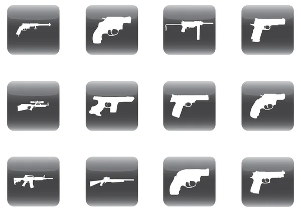 Conjunto Iconos Arma Ilustración Vectorial — Vector de stock