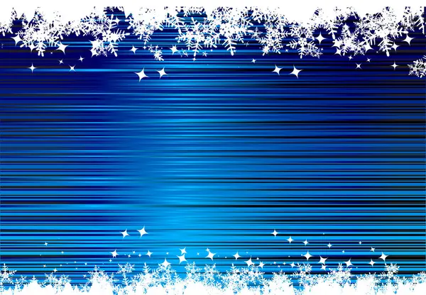 雪と青クリスマスの背景 — ストックベクタ