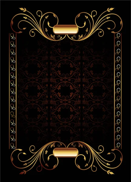 Винтажный Фон Золотыми Орнаментами Границами — стоковый вектор