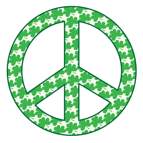 緑の平和シンボルのベクトルイラスト — ストックベクタ