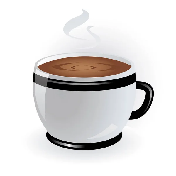 Kopp Kaffe Isolerad Vit Bakgrund — Stock vektor