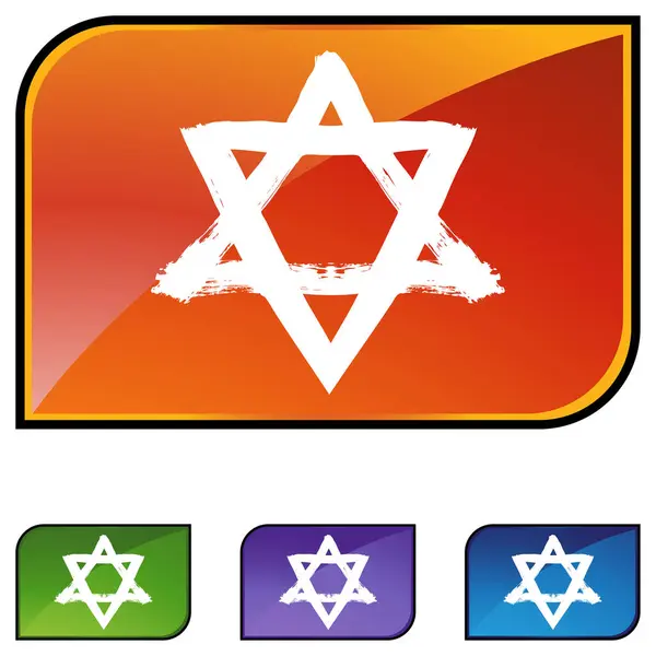 Conjunto Iconos Estrella Judía — Archivo Imágenes Vectoriales
