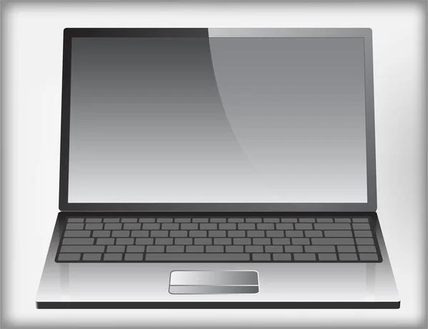 Ноутбук Чистым Экраном Белом Фоне — стоковый вектор