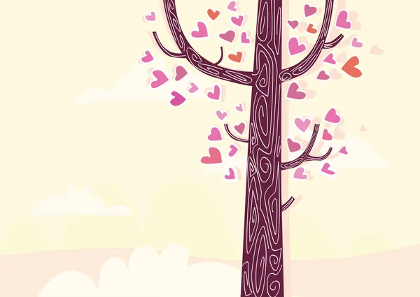 木の枝と心 — ストックベクタ