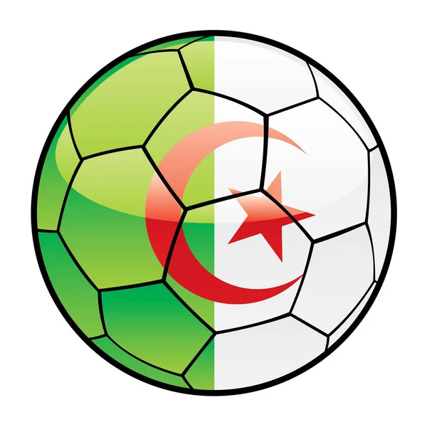 Algerien Fahne Auf Fußball — Stockvektor