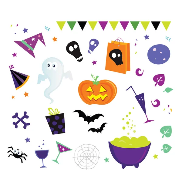 Set Elementi Vettoriali Halloween — Vettoriale Stock