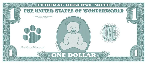 Billete Dólar Vintage Con Texto Los Estados Unidos América — Archivo Imágenes Vectoriales