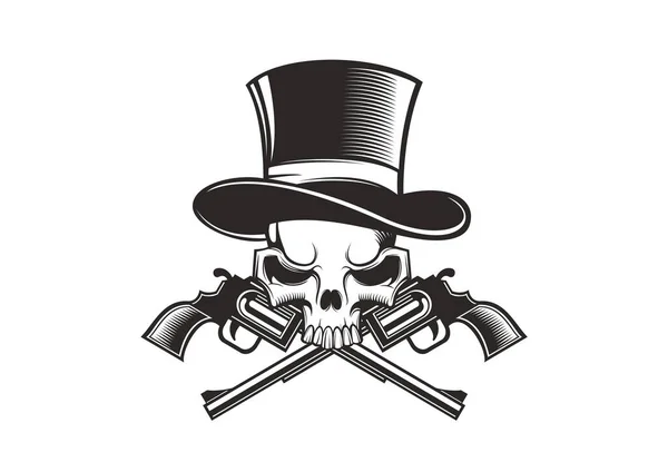 Skull Pirate Hat Crossbones — Stock Vector