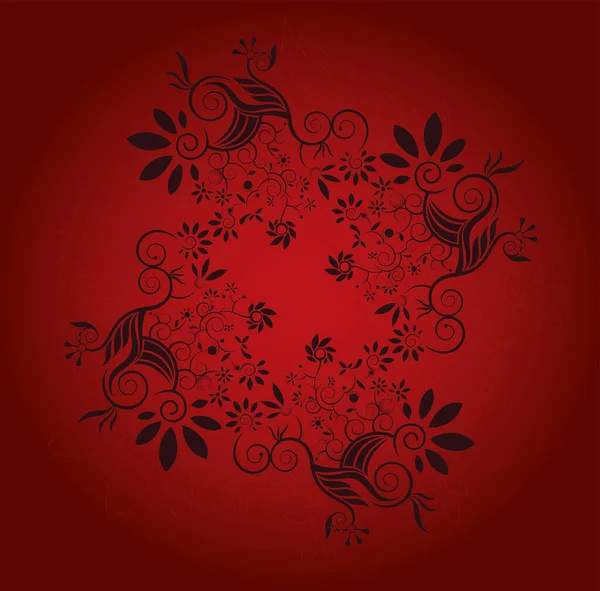 Roter Blumiger Hintergrund Mit Roten Blumen — Stockvektor