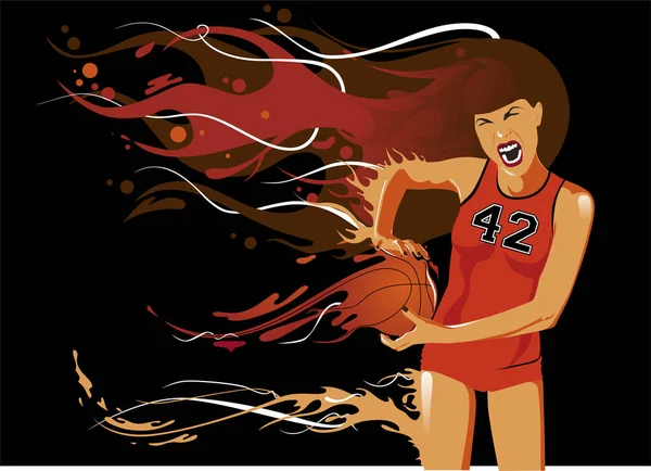 Basketbalový Hráč Vektorové Ilustrace — Stockový vektor