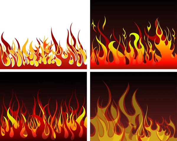 Tűzláng Háttér Vektor Illusztráció — Stock Vector