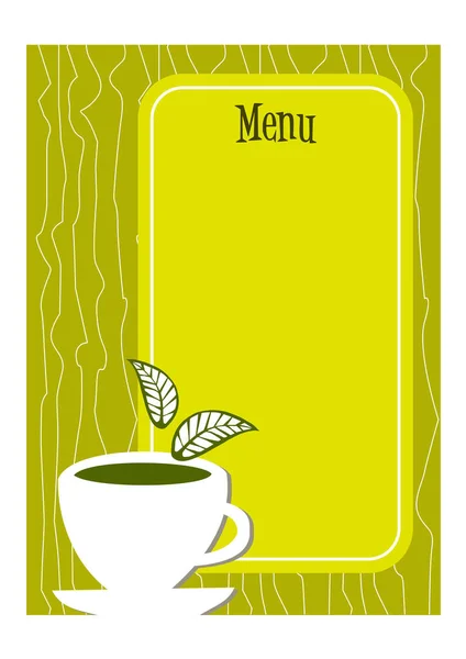 Vektor Illustration Von Tasse Tee Auf Dem Tisch — Stockvektor