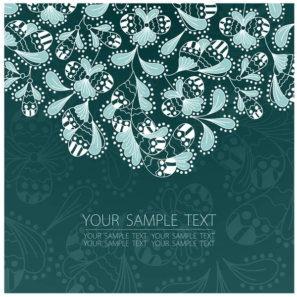 Cartão Floral Verde Com Espaço Para Texto Ilustração Vetorial — Vetor de Stock