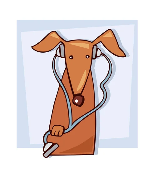 Σκύλος Συντροφιάς Εικονίδιο Στηθοσκοπίου — Διανυσματικό Αρχείο