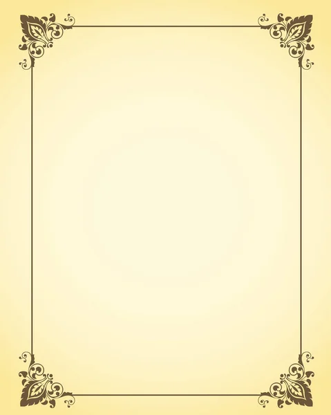 Винтажный Фон Рамкой Цветочными Орнаментами Векторная Иллюстрация — стоковый вектор