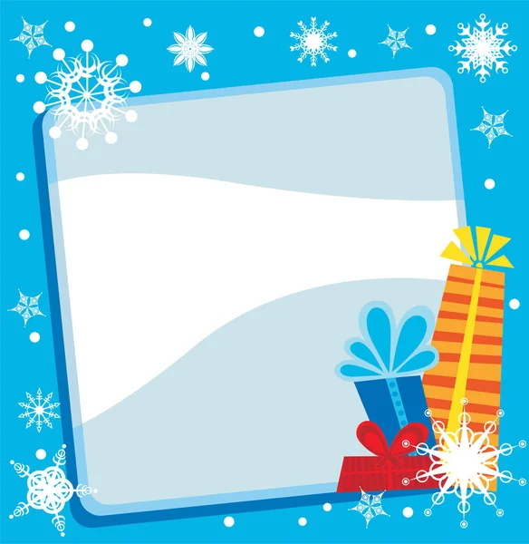 Carte Voeux Noël Avec Flocons Neige — Image vectorielle