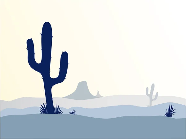 abstract desert landscape with cactus. flat vector illustration.