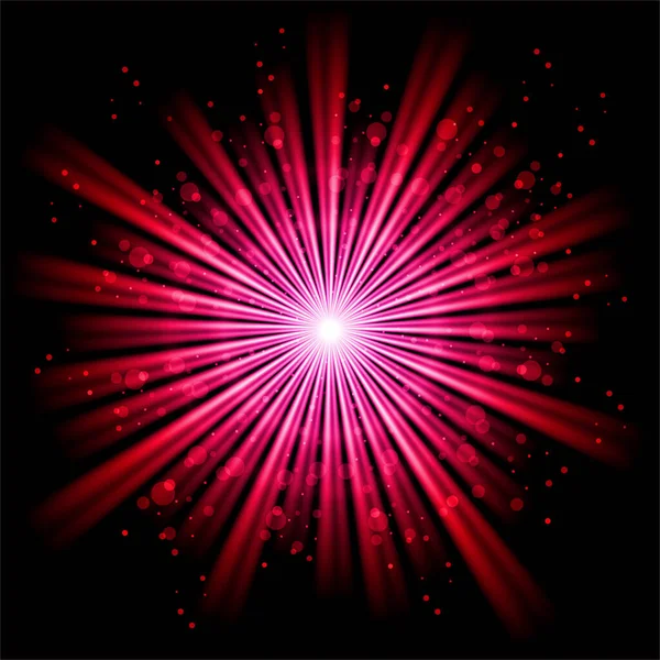 红爆裂的恒星被隔离在黑暗的空间 — 图库矢量图片