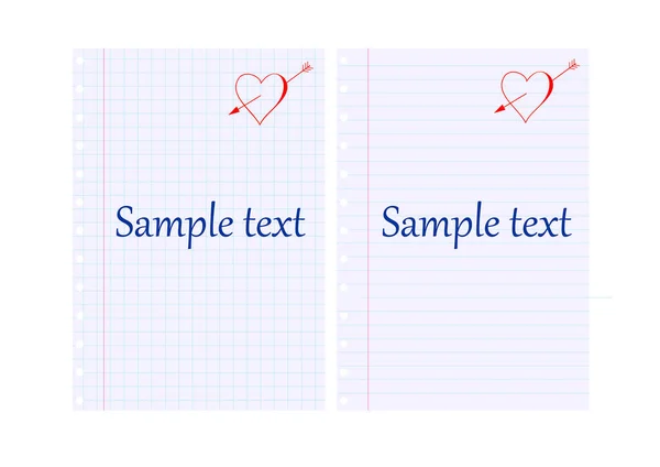 Ensemble Deux Cœurs Avec Texte Pour Votre Texte — Image vectorielle