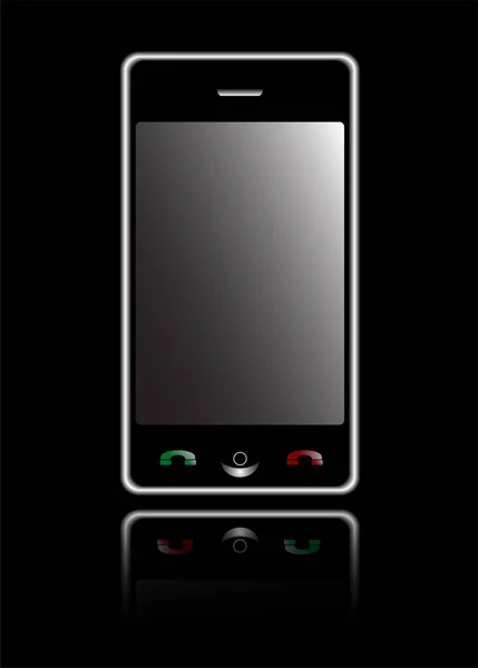 ブラックで隔離された空白のスクリーンが付いている携帯電話 — ストックベクタ