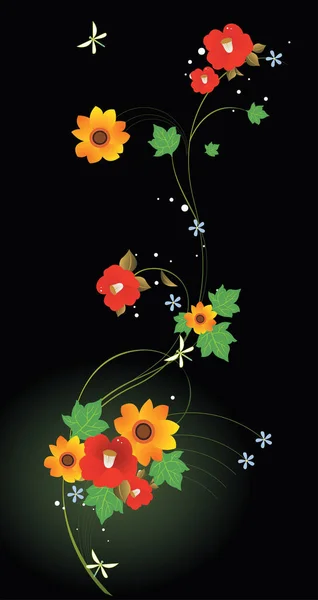Floral Background Flowers Vector Illustration — Vector de stock