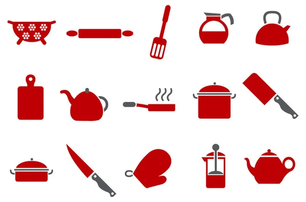 Das Küchenutensilien Set Symbol — Stockvektor