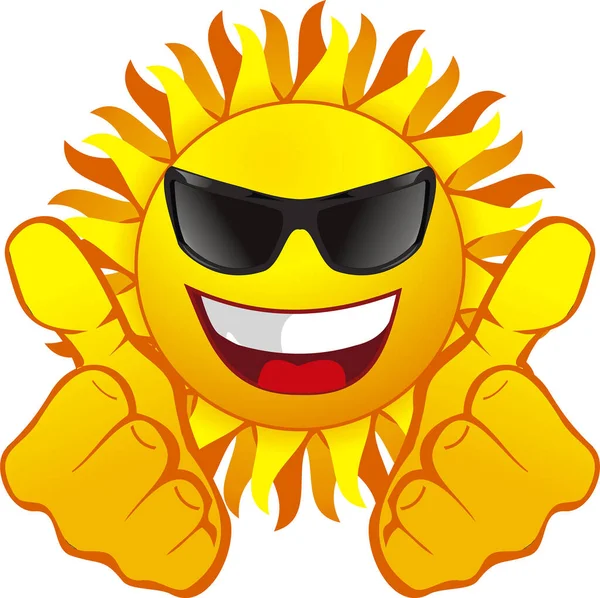 Sun Wearing Sunglasses Illustration — Stock Vector