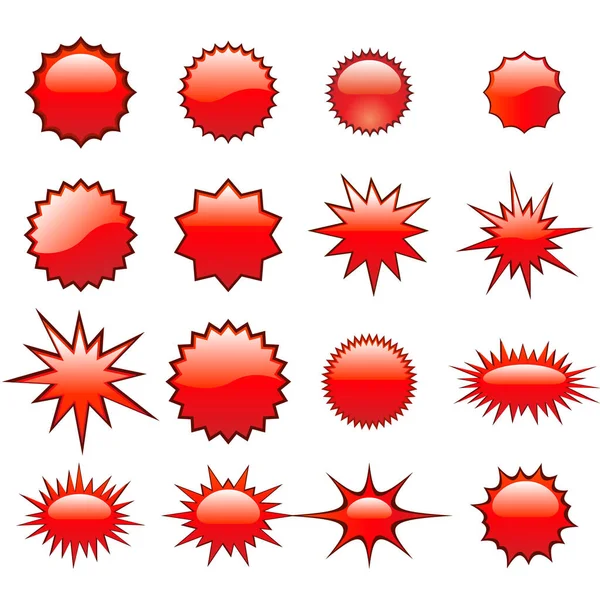 Rote Vektorsymbole Mit Verschiedenen Farbformen — Stockvektor