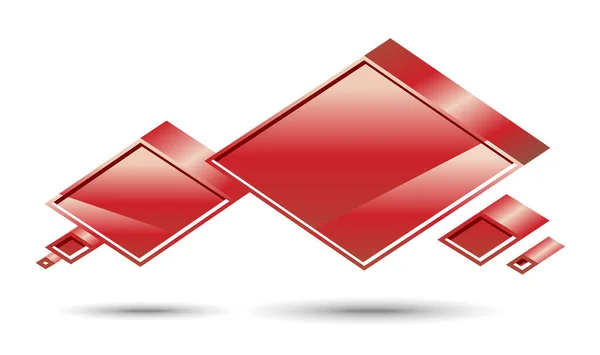 红色飞行正方形设计的矢量图解 — 图库矢量图片