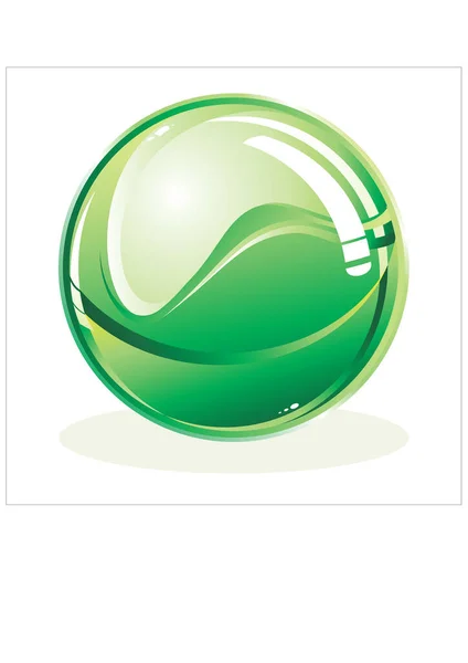 Ilustração Vetorial Bola Verde Sobre Branco — Vetor de Stock