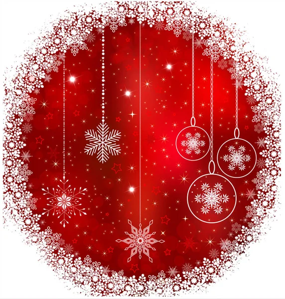Red Christmas Background Snowflakes — Stock Vector