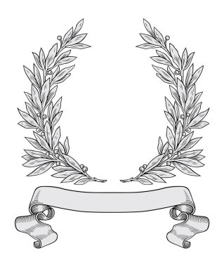 defne çelengi ve şerit vektör çizim