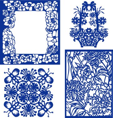 Çiçek çerçevesinin vektör illüstrasyonu