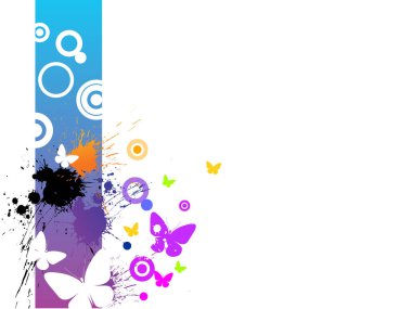 renk arkaplanı ile kelebek ve sıçrama