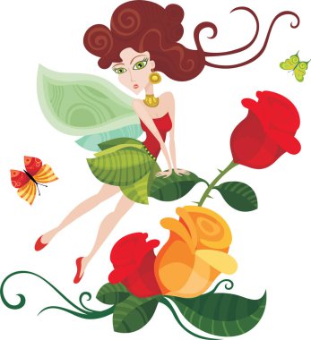 Çiçekli bir perinin vektör çizimi