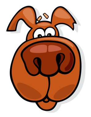 Köpek kafası karikatür çizimi, vektör tasarımı